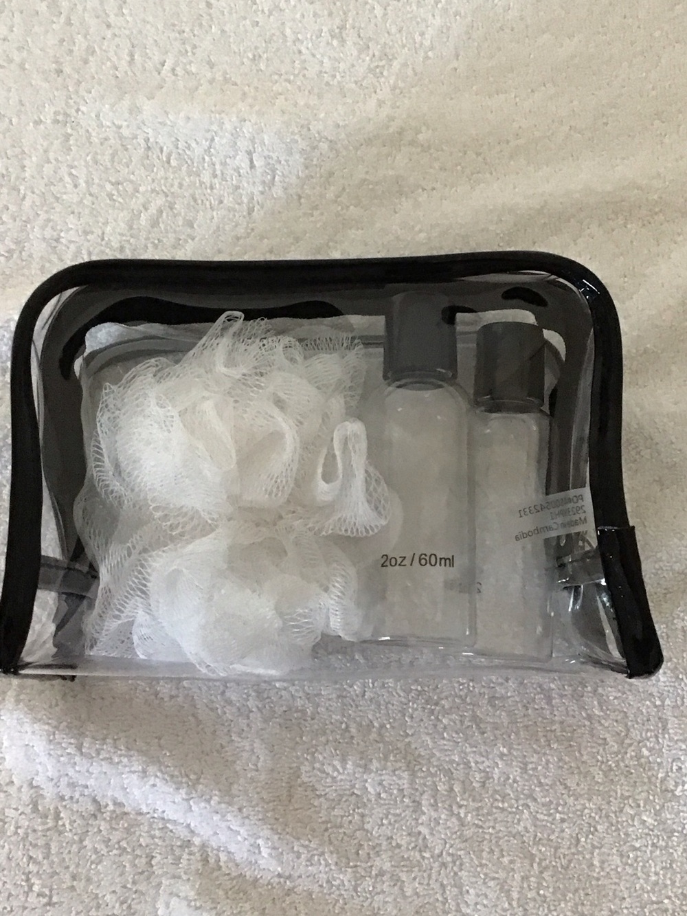 Clear Travel Bath Set with White Loofah - Kids Bath Skin & Hair